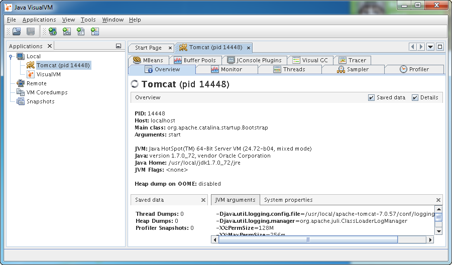 remote linux jvisualvm gui